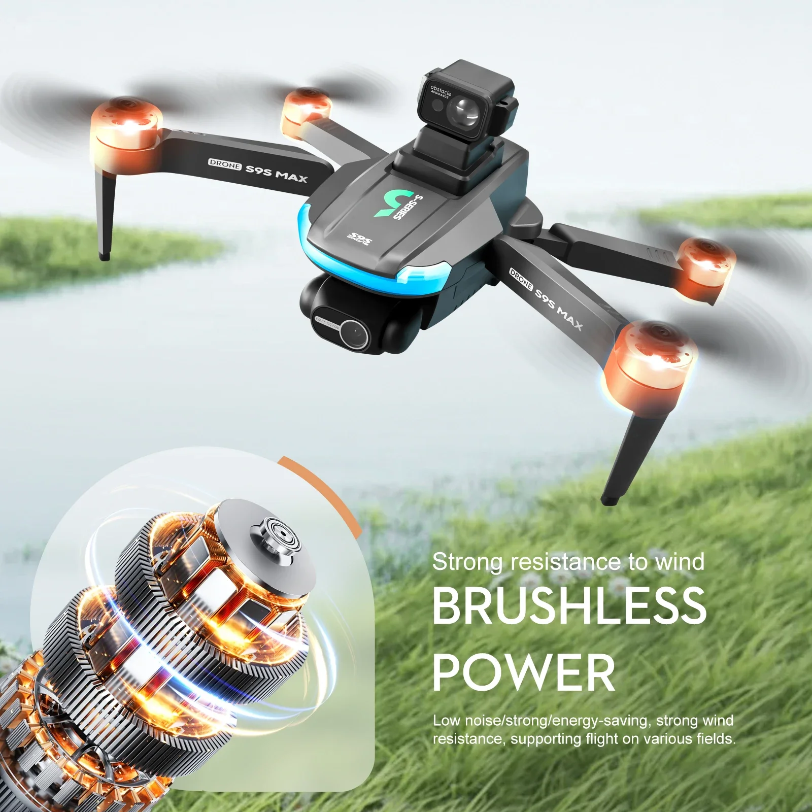 ใหม่S9S MAX MINI Drone 4K 2 แก - Drone Remote Controller Lanyard บทวิจารณ์และราคา